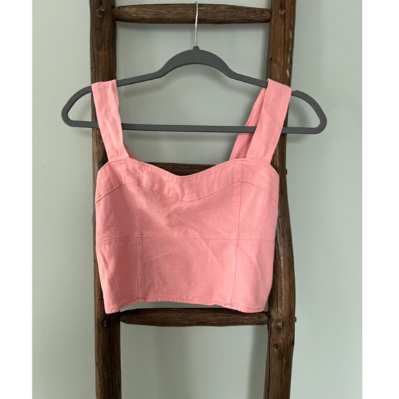Abercrombie and fitch Crop Top Sleeveless Bustier Style Fitted Bodice Casual - Picture 2 of 5